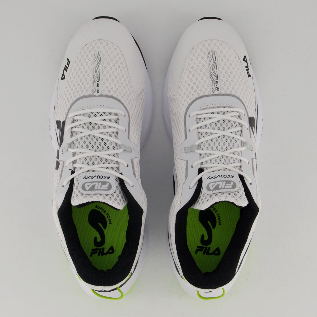 Tênis Fila Recovery Branco Branco/Preto/Verde 4