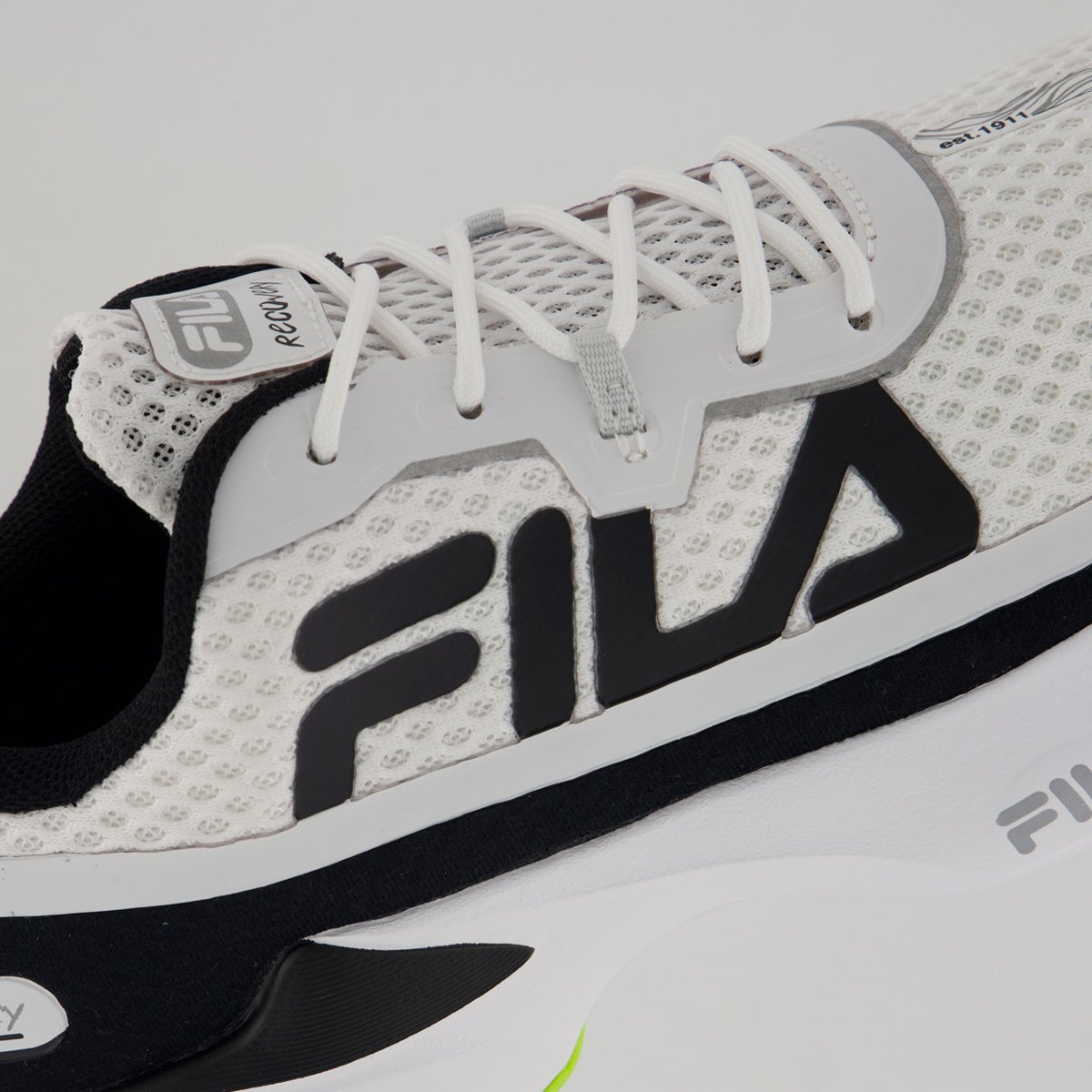 Tênis Fila Recovery Branco Branco/Preto/Verde 7