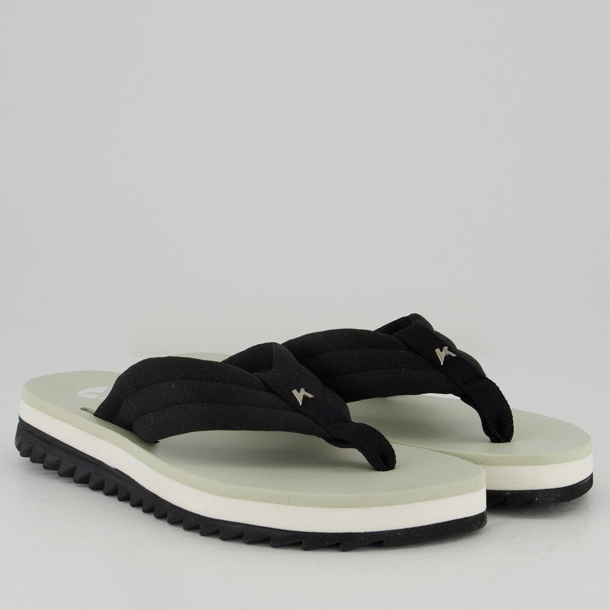 Chinelo Kenner Kyra Pro Comfy Feminino Preto e off White Preto/Off White 3