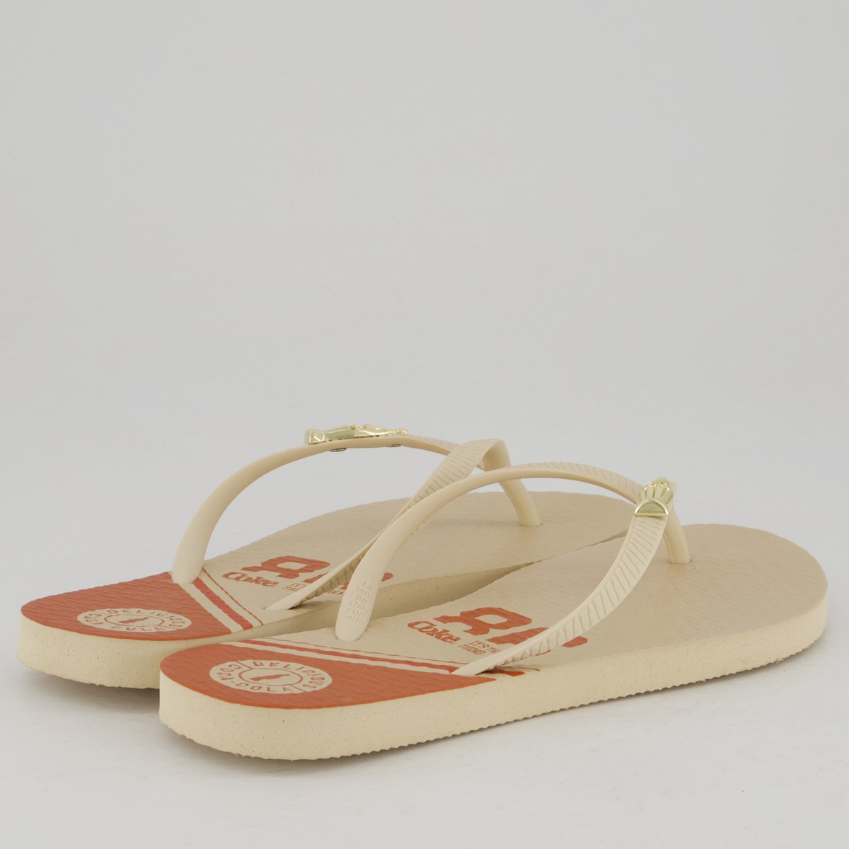 Chinelo Coca Cola Sprint Feminino Bege Bege 4