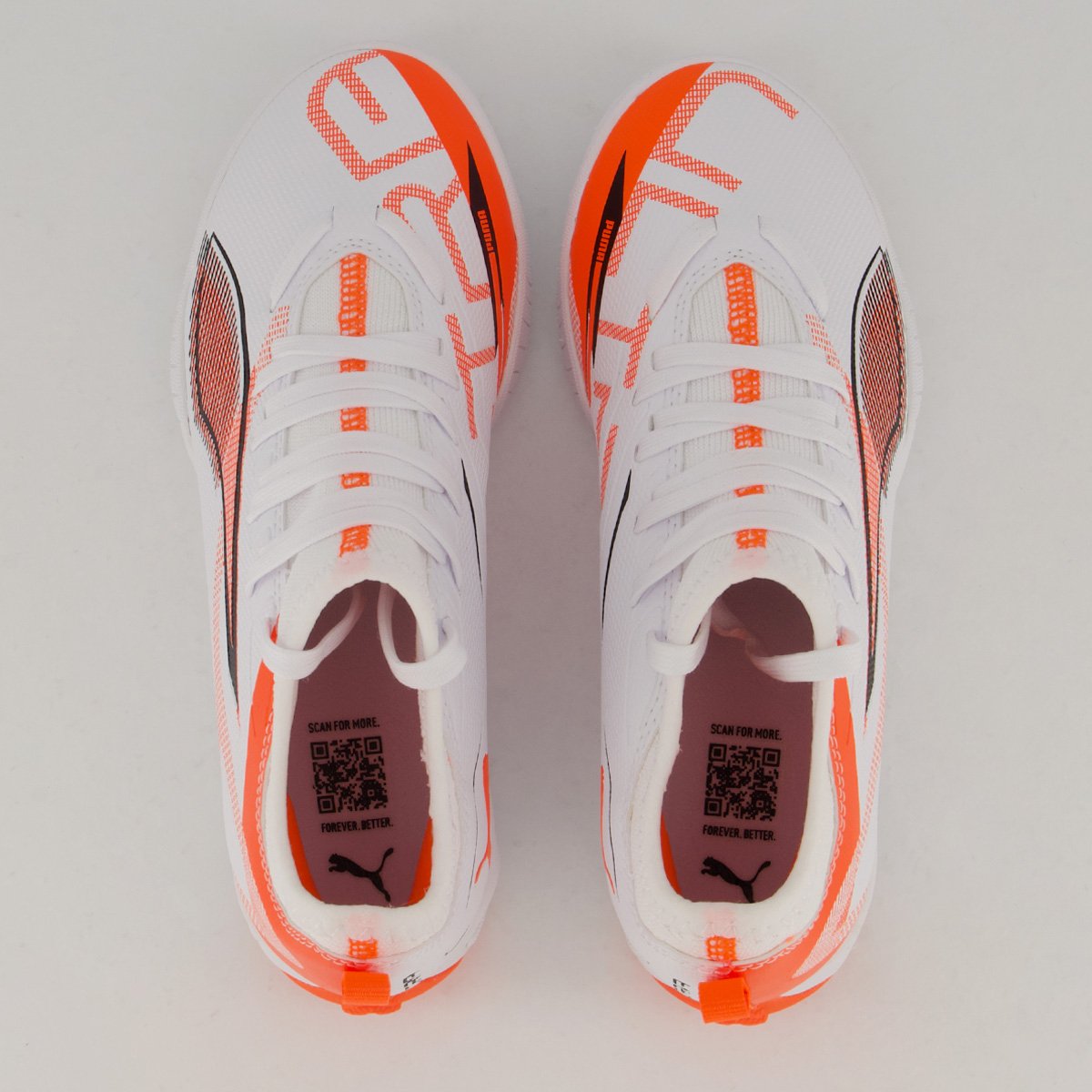 Chuteira Puma Ultra 5 Match TT + Mid Society Juvenil Branca e Vermelha Branco/Vermelho 4