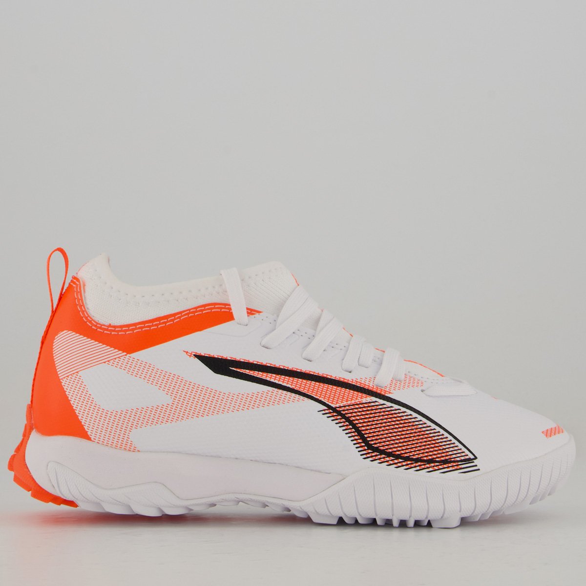 Chuteira Puma Ultra 5 Match TT + Mid Society Juvenil Branca e Vermelha Branco/Vermelho 1