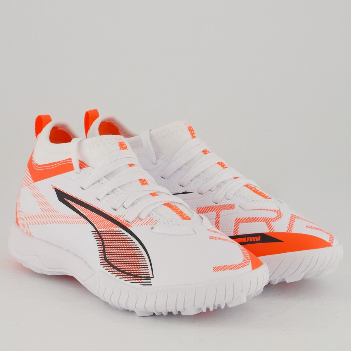 Chuteira Puma Ultra 5 Match TT + Mid Society Juvenil Branca e Vermelha Branco/Vermelho 2