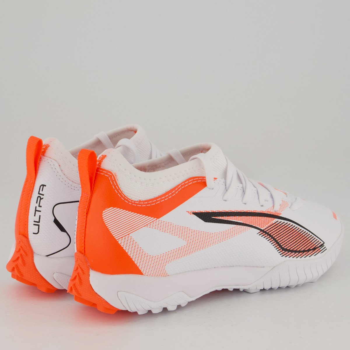 Chuteira Puma Ultra 5 Match TT + Mid Society Juvenil Branca e Vermelha Branco/Vermelho 3