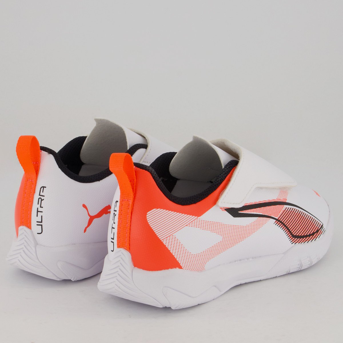 Chuteira Puma Ultra 5 Play V IT Futsal Infantil Branca e Laranja Branco/Laranja 3