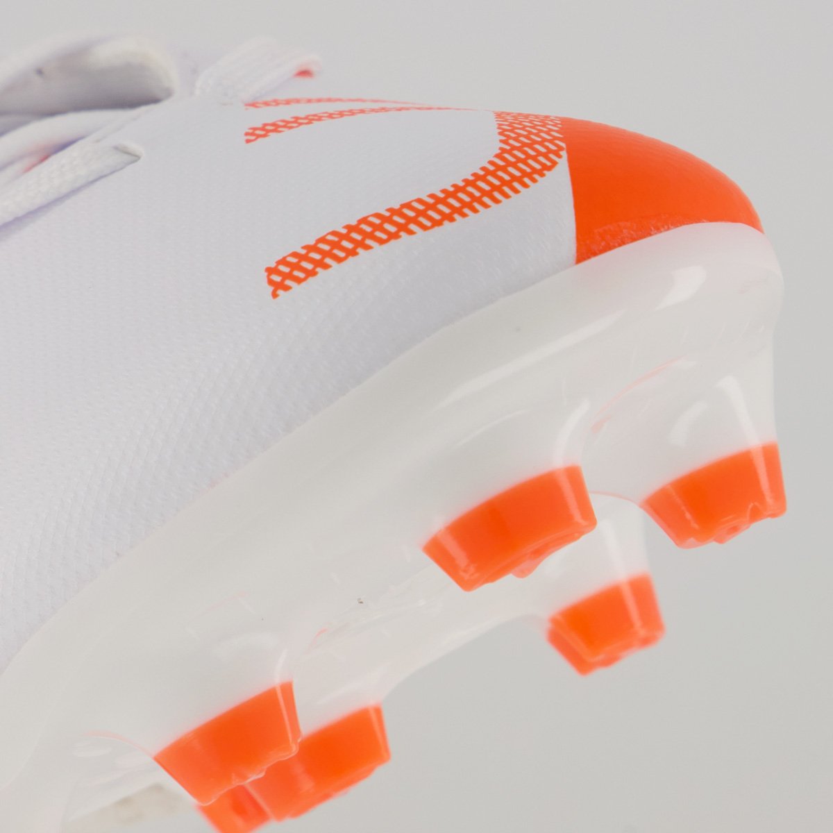 Chuteira Puma Ultra 5 Play FG/AG Campo Juvenil Branca e Laranja Branco/Laranja 8