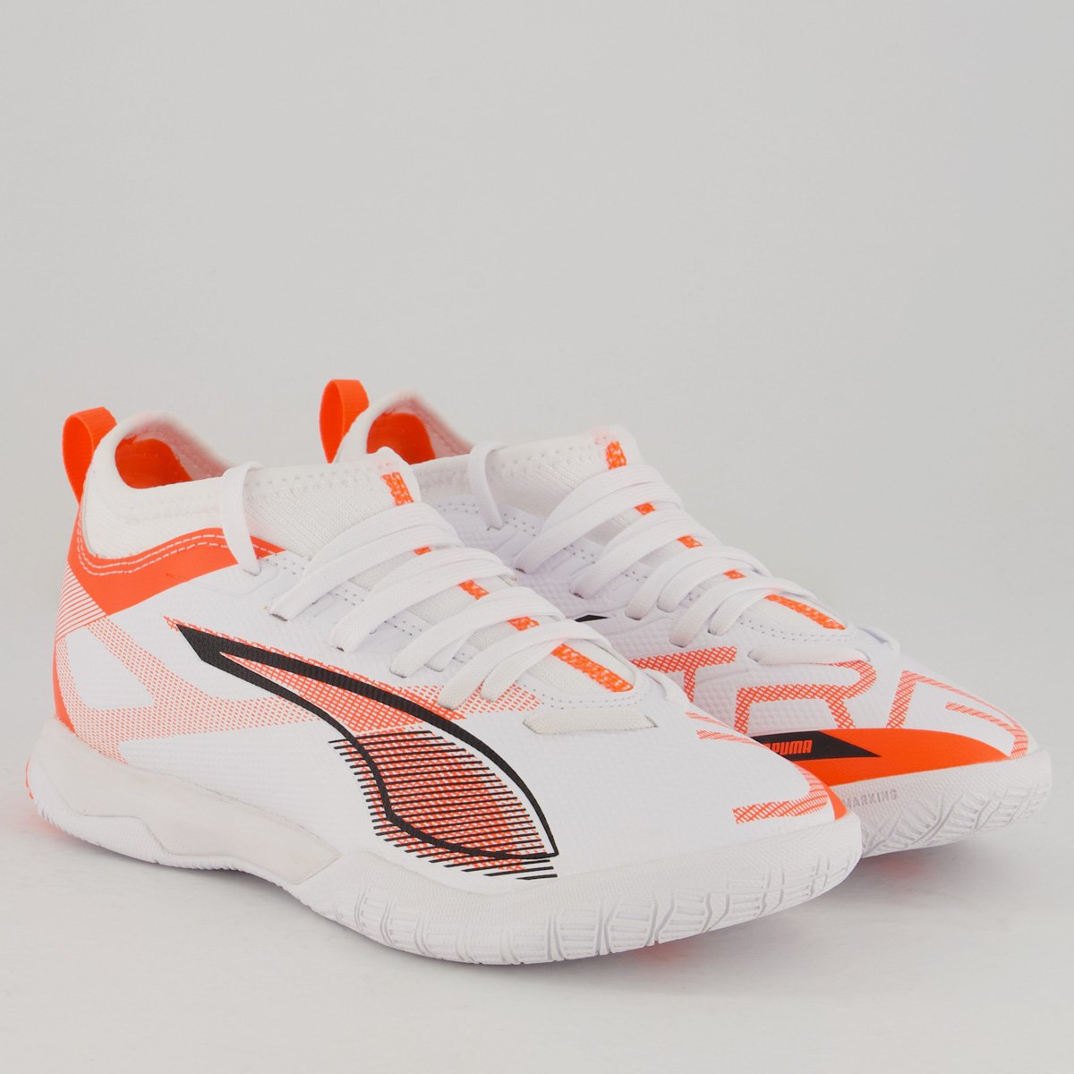 Chuteira Puma Ultra 5 Match IT + Mid Futsal Juvenil Branca Branco 2