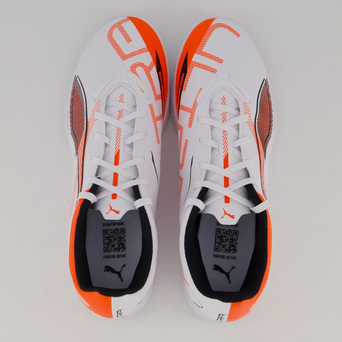 Chuteira Puma Ultra 5 Play IT Futsal Branca e Laranja Branco/Laranja 4