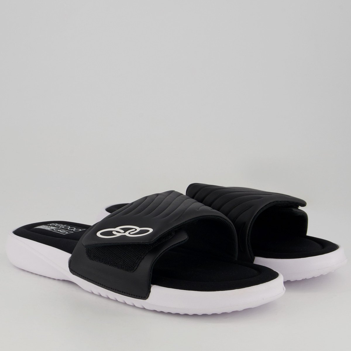 Chinelo Olympikus Melbourne 2 Preto e Branco Preto/Branco 3