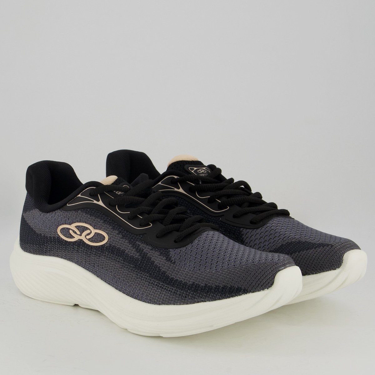 Tênis Olympikus Vertice Feminino Preto e Branco Cinza/Preto 2