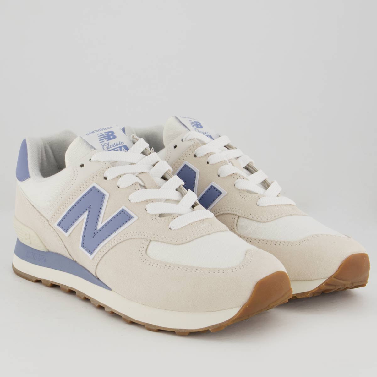 Tênis New Balance 574 V2 Feminino Bege e Azul Bege/Azul