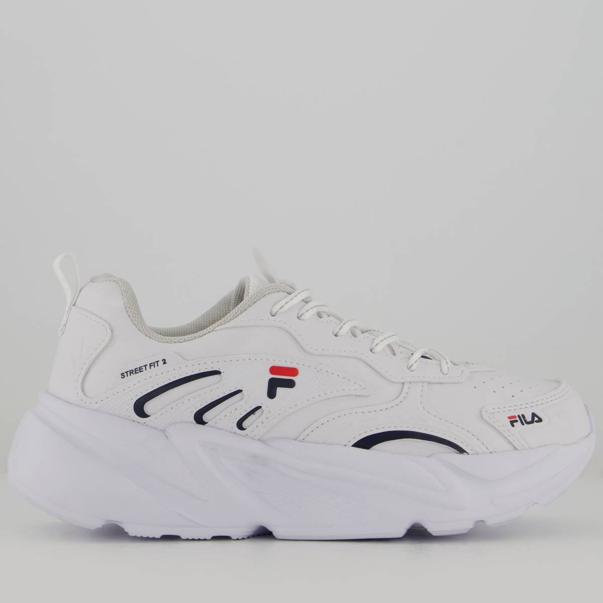 Tênis Fila Street Fit Feminino Branco e Marinho Branco/Marinho