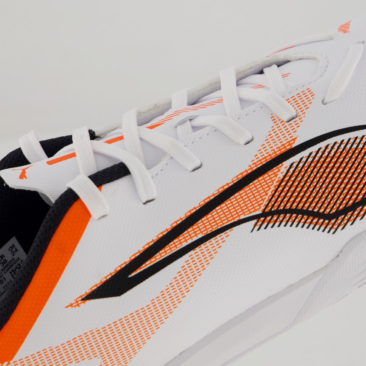 Chuteira Puma Ultra 5 Play IT Futsal Juvenil Branca e Laranja Branco/Laranja 7