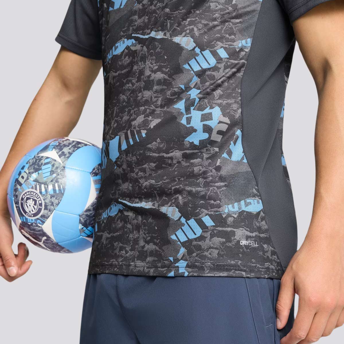Camisa Puma Manchester City Pré-Jogo 2025 Cinza Preto