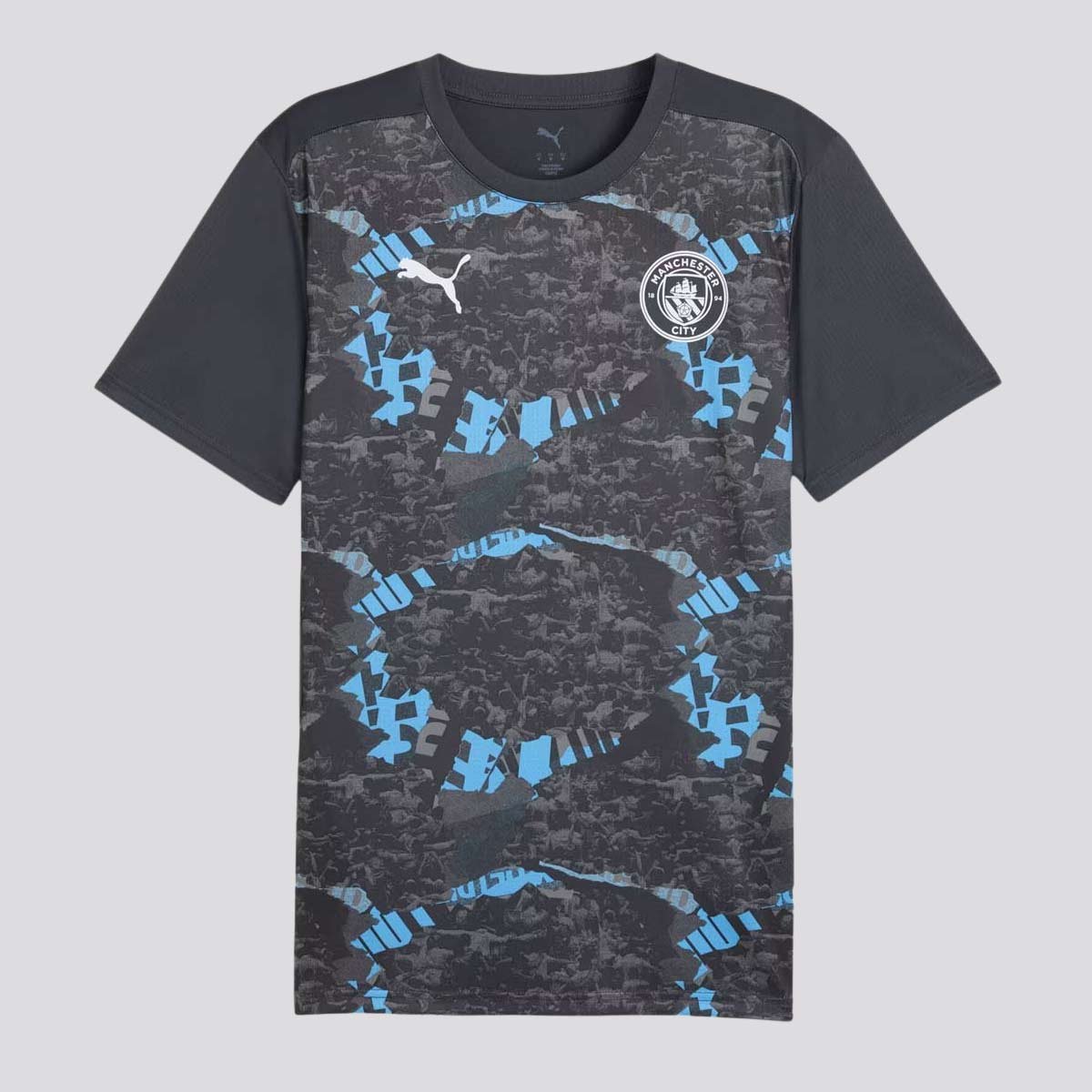 Camisa Puma Manchester City Pré-Jogo 2025 Cinza Preto 5