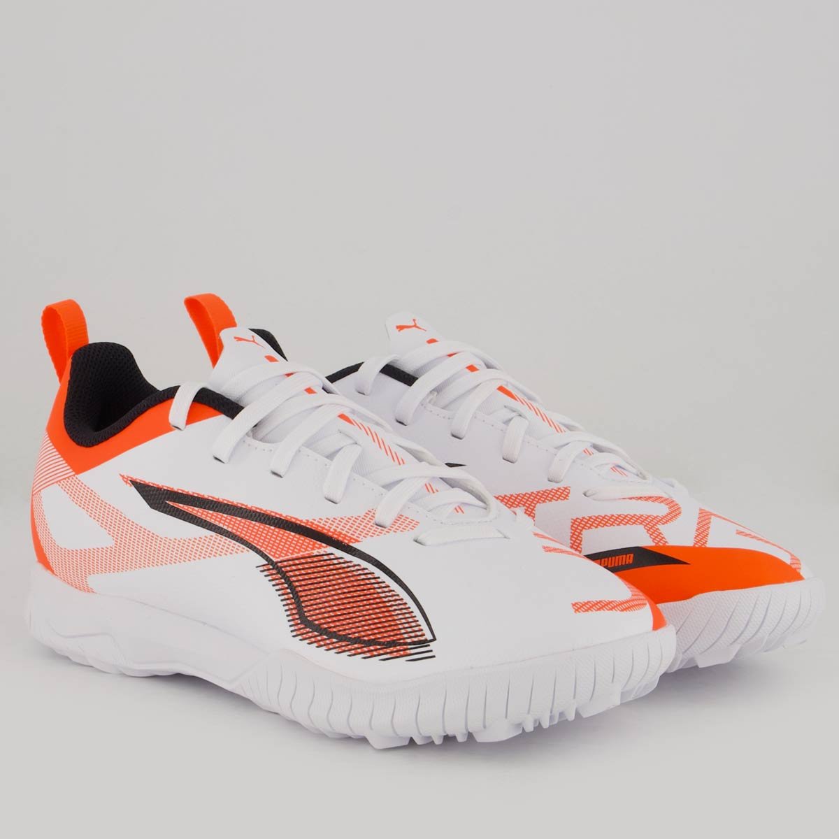 Chuteira Puma Ultra 5 Play TT Society Juvenil Branca e Vermelha Branco/Vermelho 2