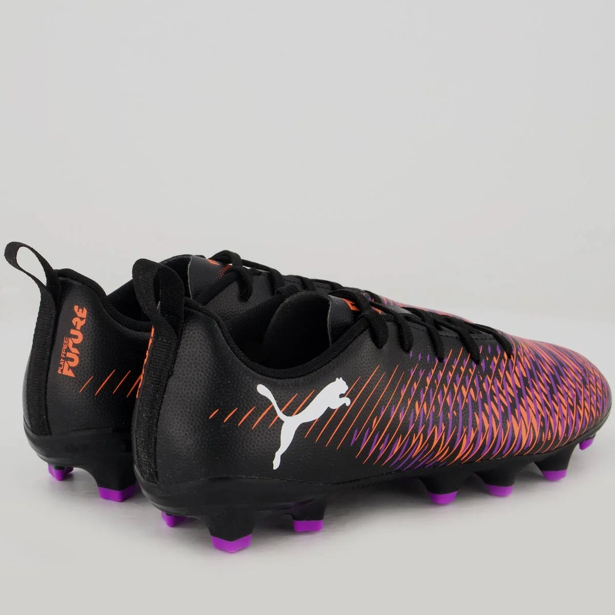 Chuteira Puma Future 8 Play FG/AG Juvenil Campo Preta e Laranja Preto/Laranja 3