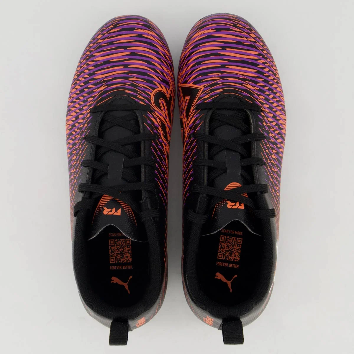 Chuteira Puma Future 8 Play FG/AG Juvenil Campo Preta e Laranja Preto/Laranja 4