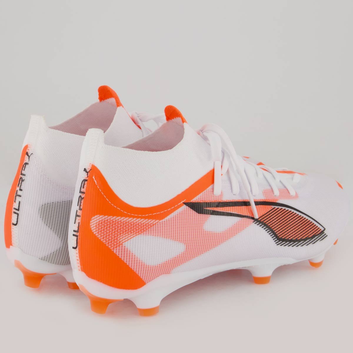 Chuteira Puma Ultra 5 Match+ FG/AG Campo Branca e Laranja Branco/Laranja 3
