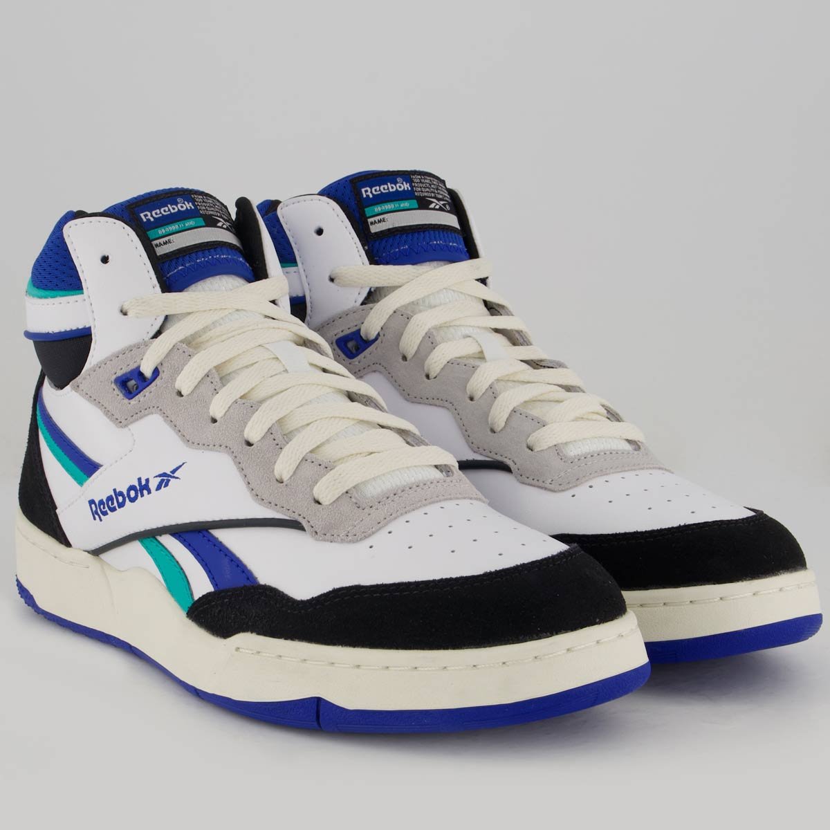 Tênis Reebok BB 4000 II Mid Branco e Azul Branco/Azul 2