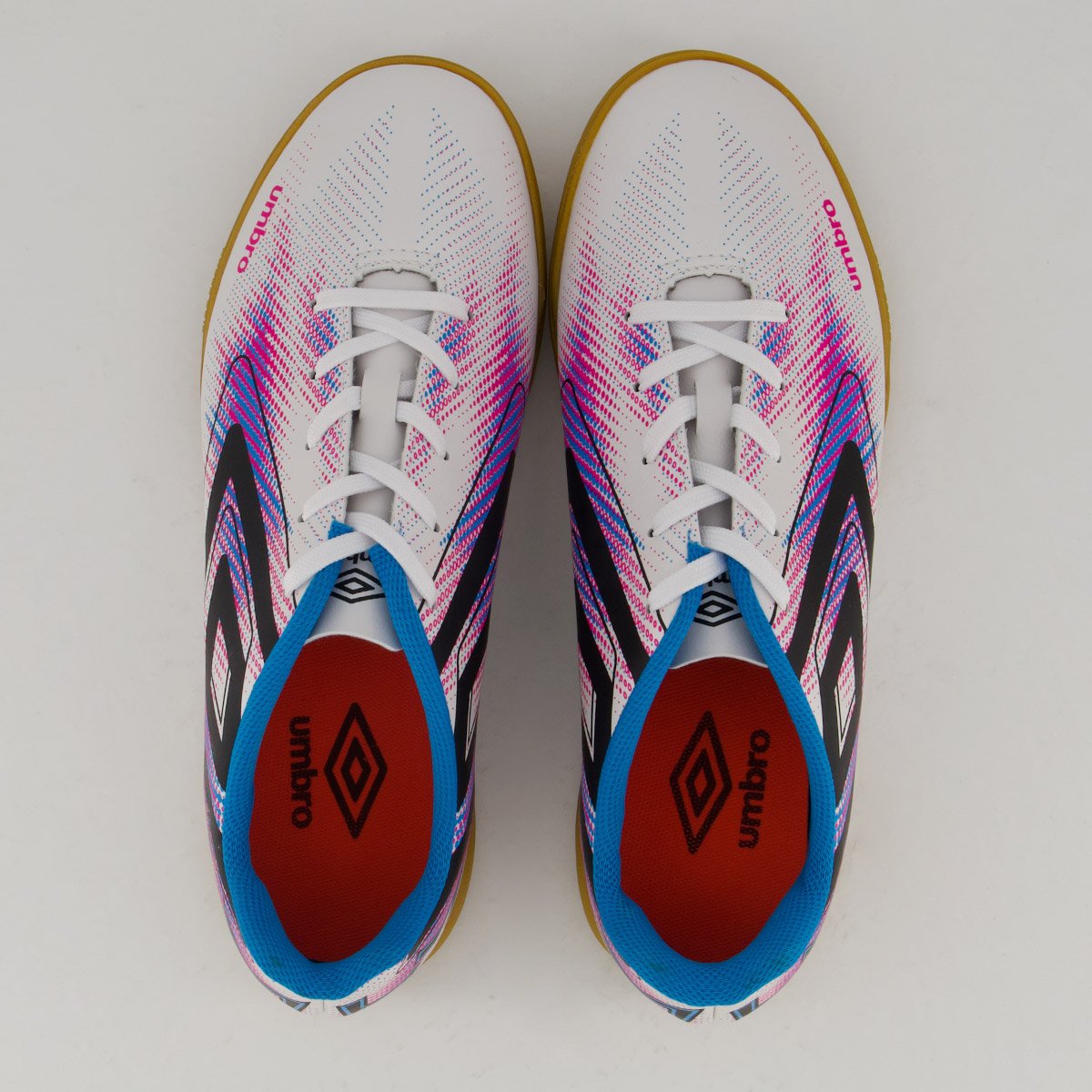 Chuteira Umbro Heatmap Futsal Branca e Azul Branco/Azul 4