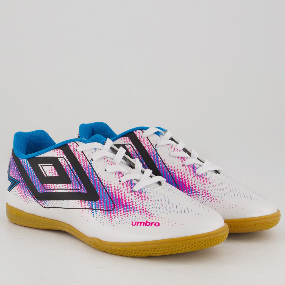 Chuteira Umbro Heatmap Futsal Juvenil Branca e Azul Branco/Azul 2