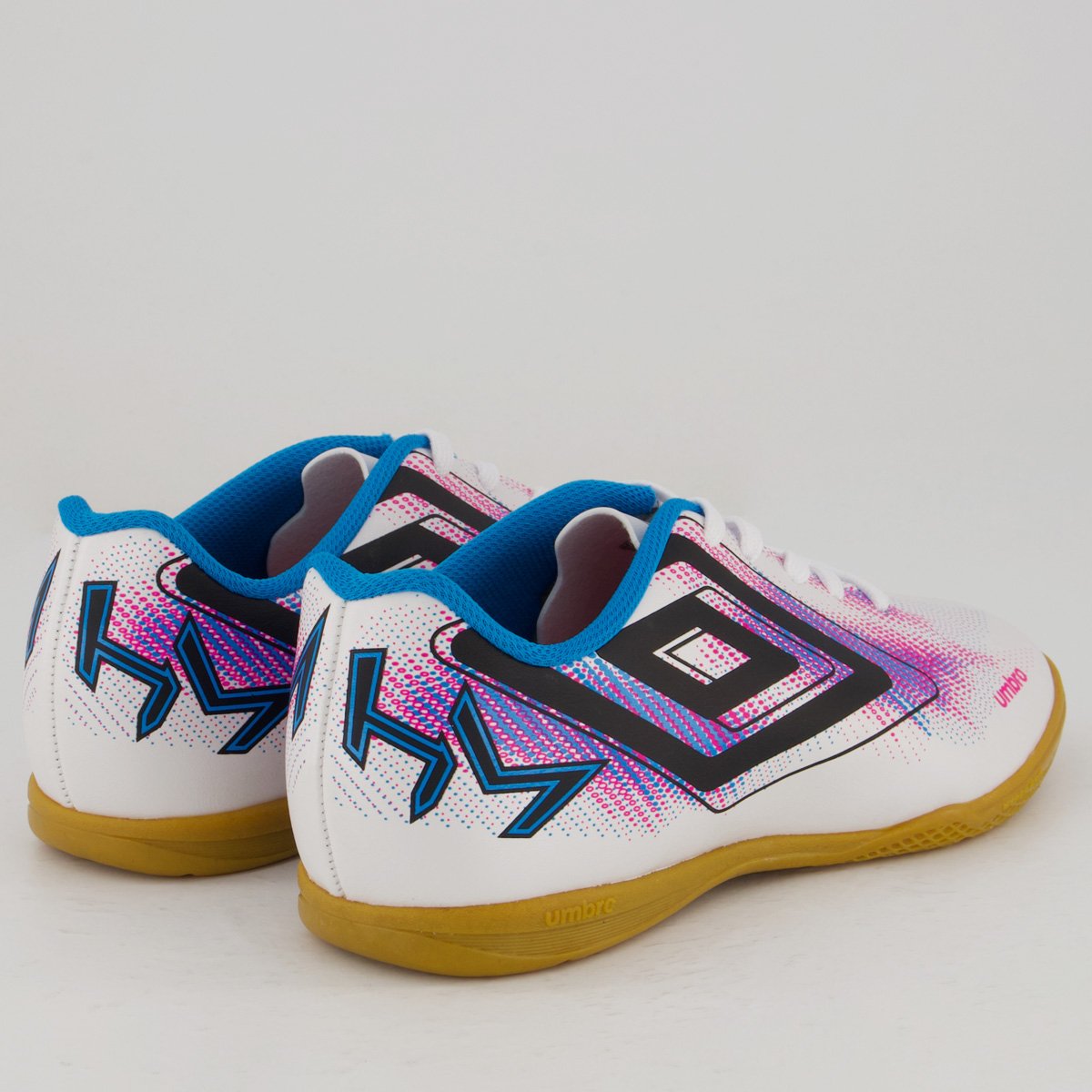 Chuteira Umbro Heatmap Futsal Juvenil Branca e Azul Branco/Azul 3