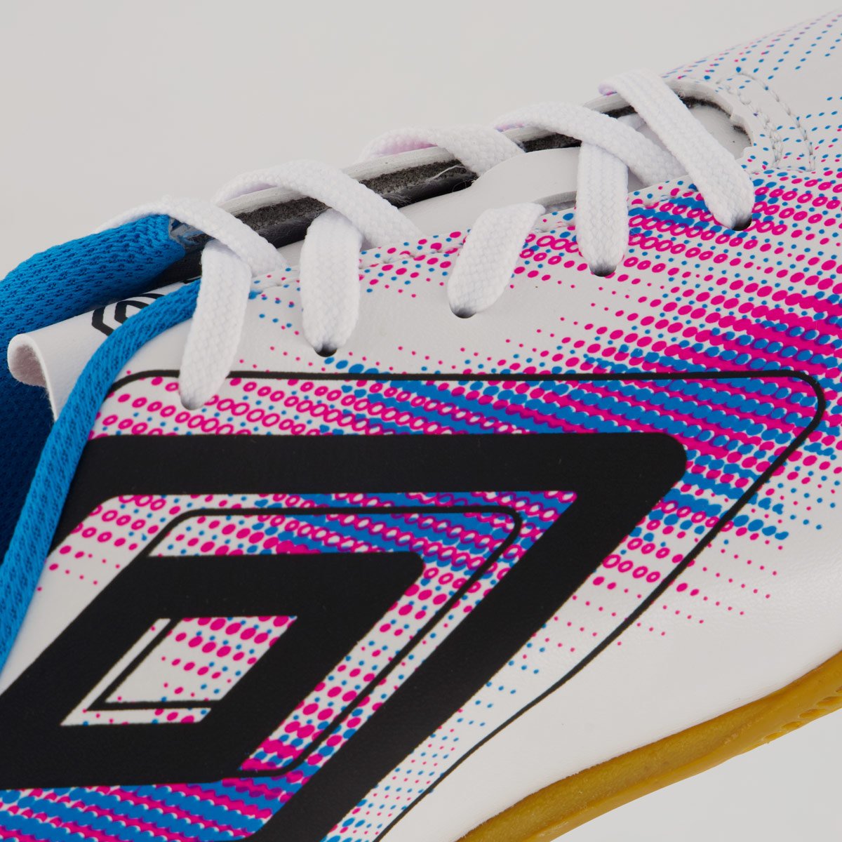 Chuteira Umbro Heatmap Futsal Juvenil Branca e Azul Branco/Azul 7