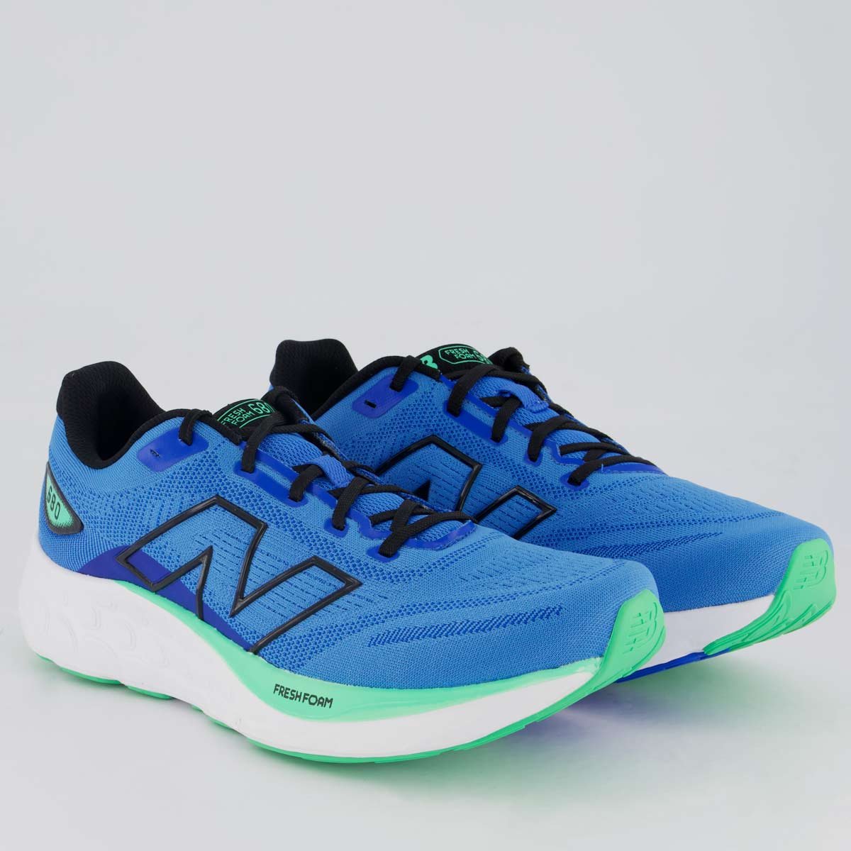 Tênis New Balance Fresh Foam 680v8 Azul e Verde Azul/Verde 2