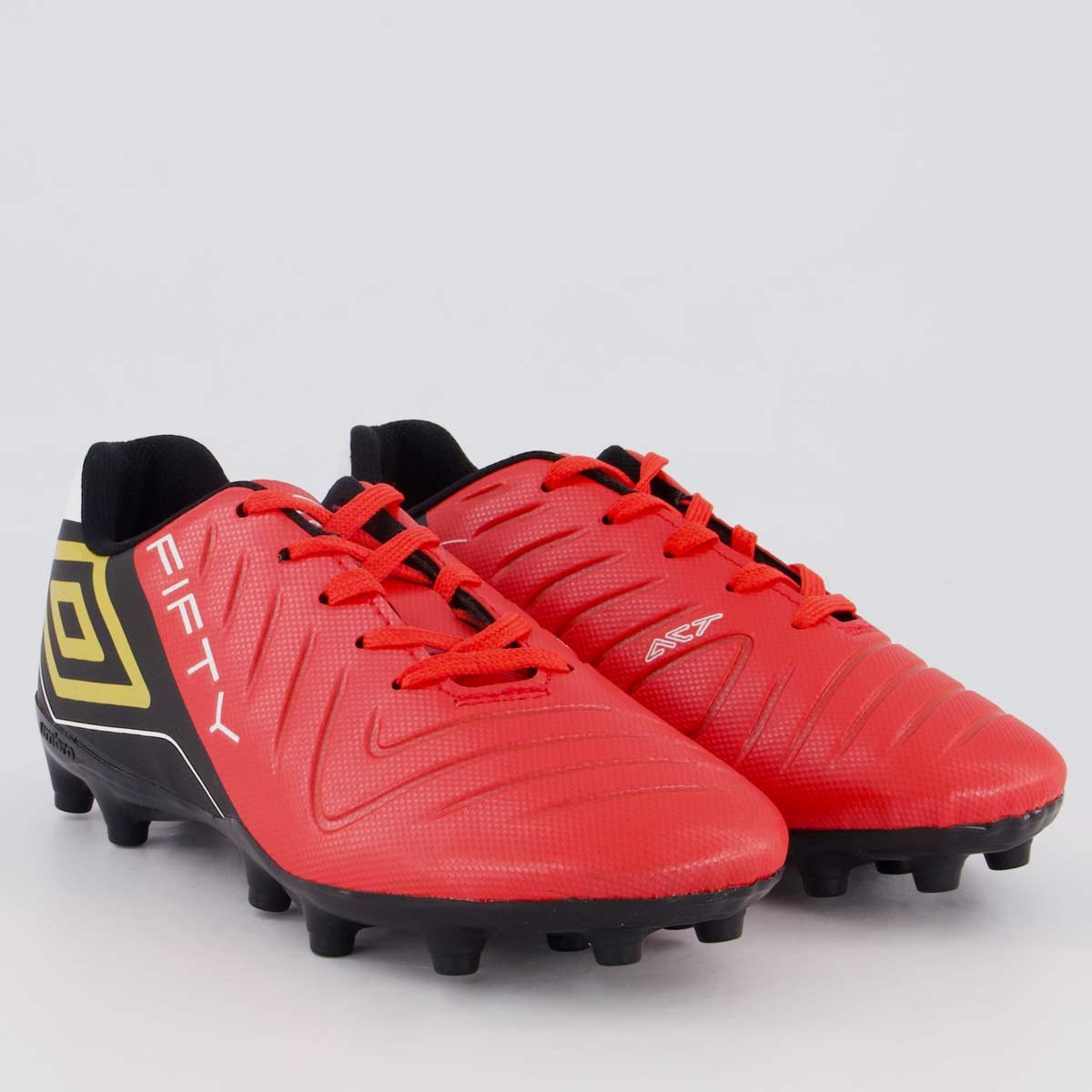 Chuteira Umbro Fifty Campo Juvenil Vermelha e Preta Vermelho/Preto 2
