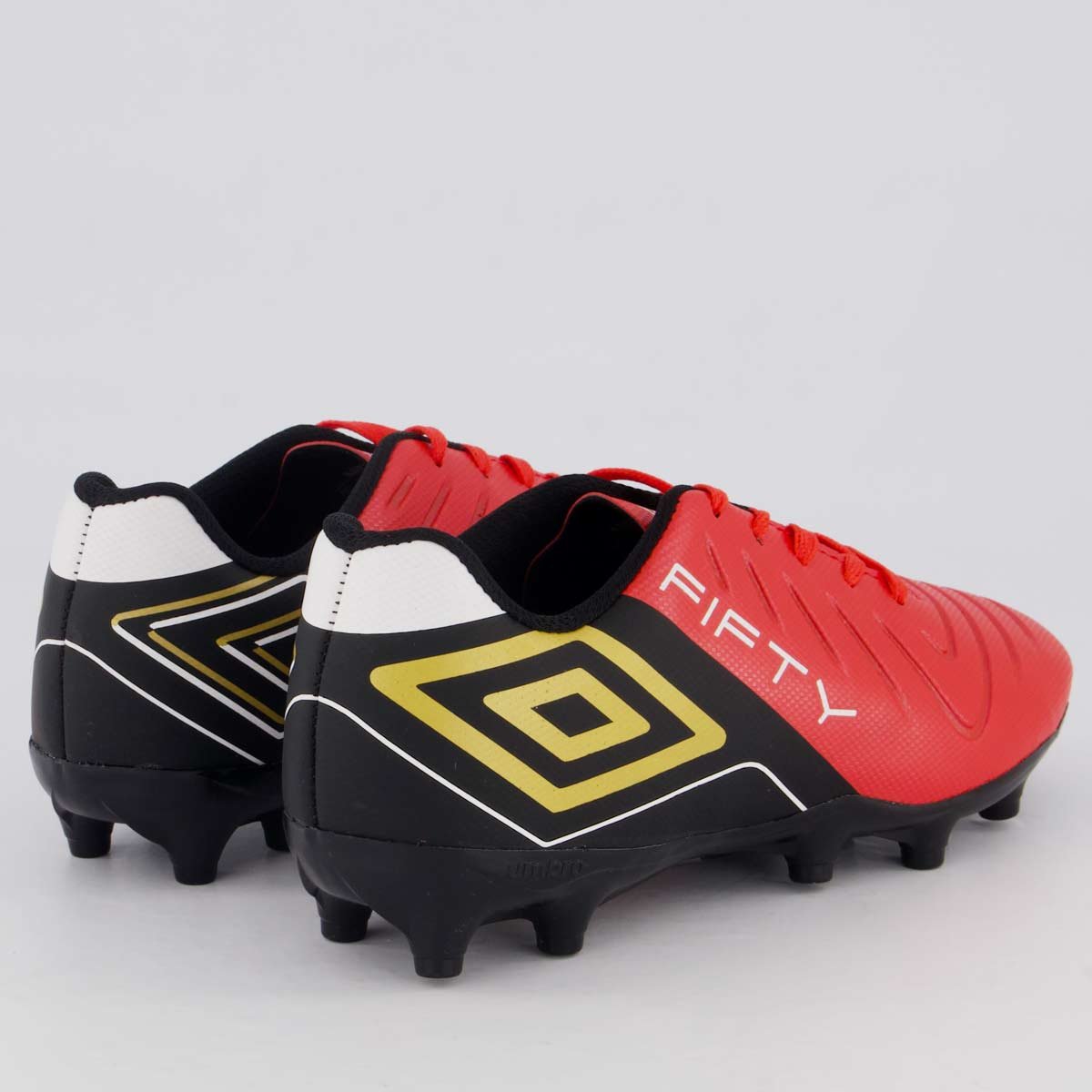 Chuteira Umbro Fifty Campo Juvenil Vermelha e Preta Vermelho/Preto 3
