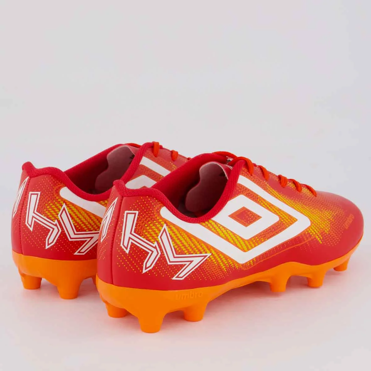 Chuteira Umbro Heatmap Campo Vermelha e Laranja Vermelho/Laranja 3