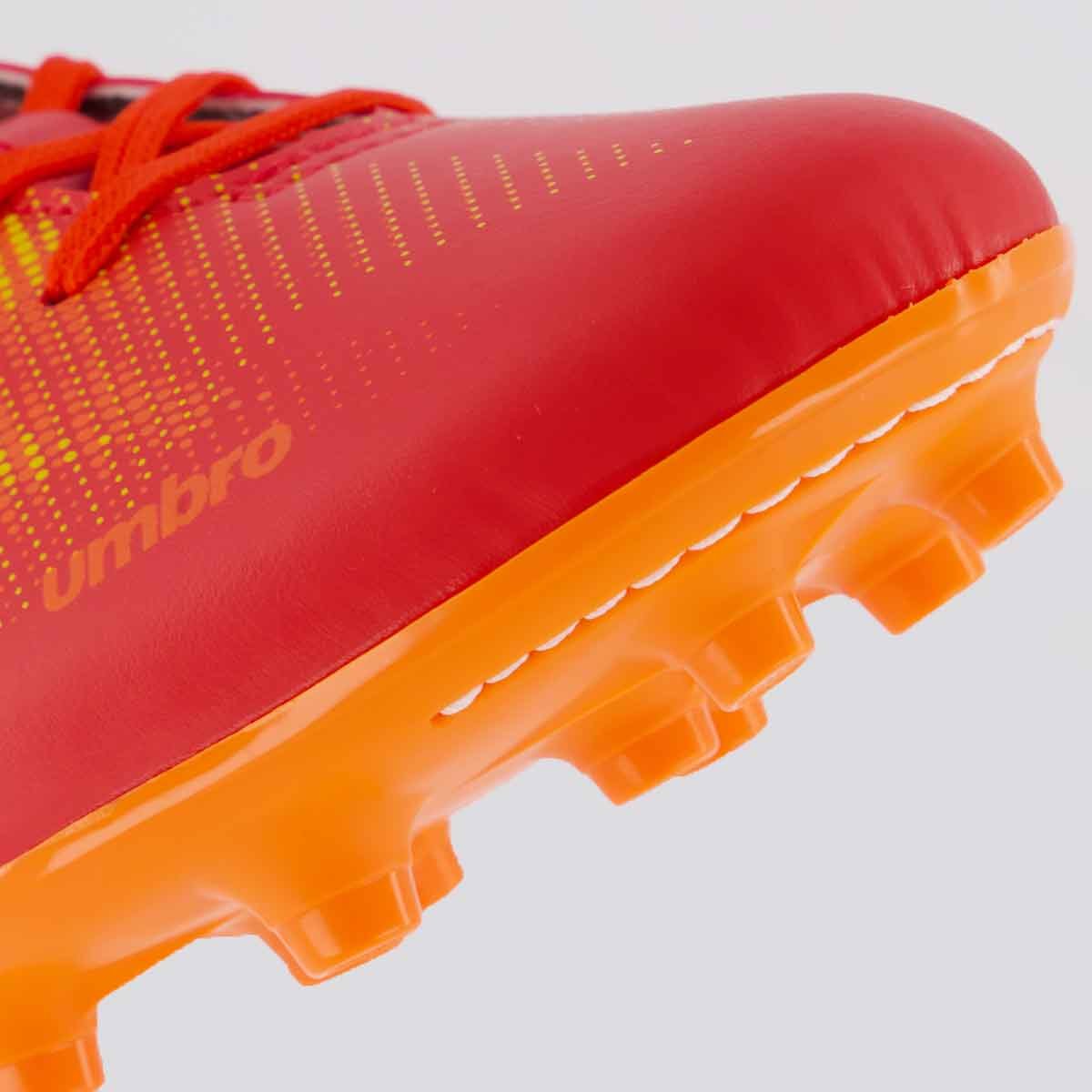 Chuteira Umbro Heatmap Campo Vermelha e Laranja Vermelho/Laranja 8