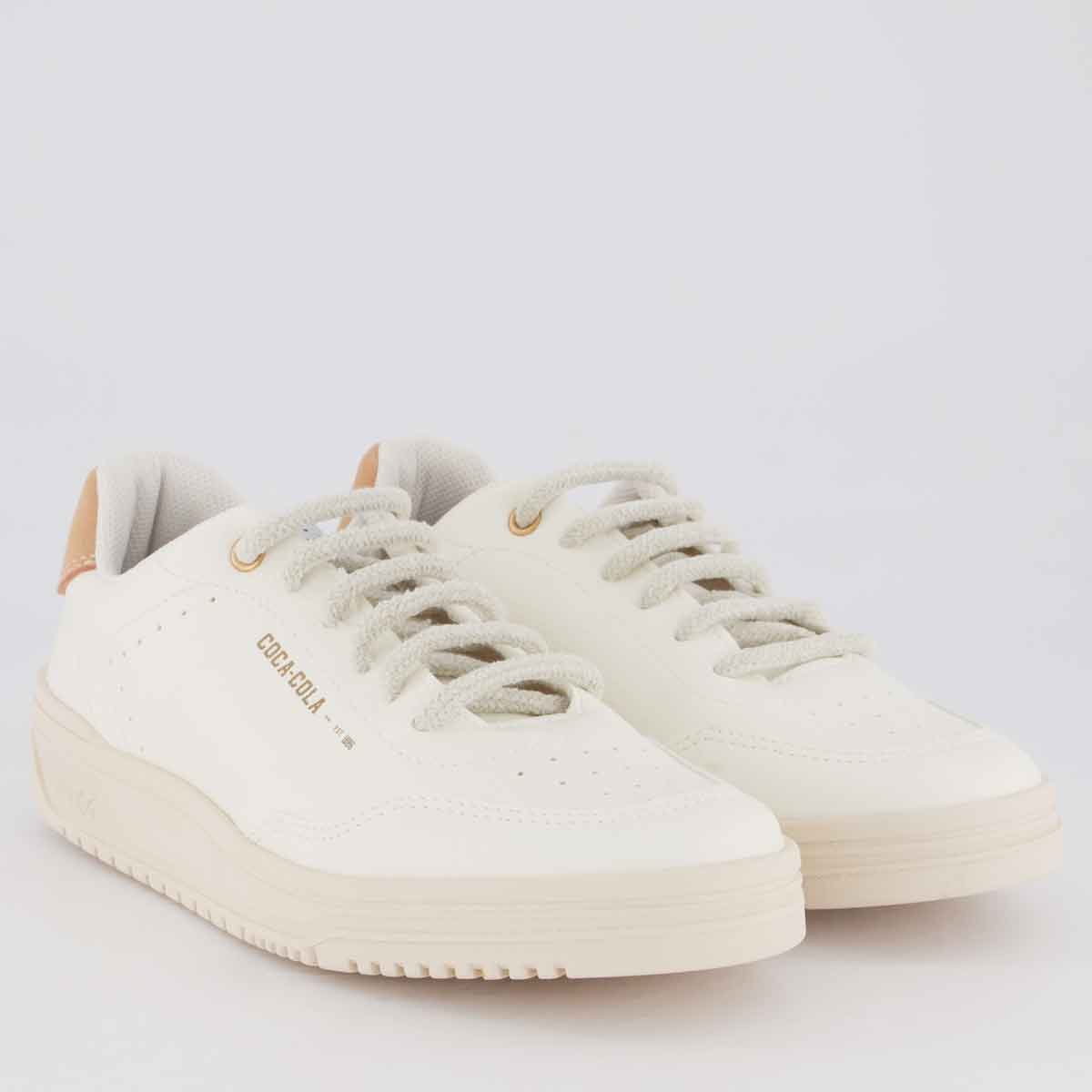 Tênis Coca Cola Charm Town Feminino Branco Branco/Rosa 2