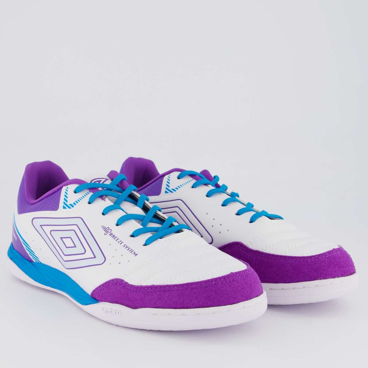 Chuteira Umbro X-Comfort Futsal Branca e Roxa Banco/Roxo 2