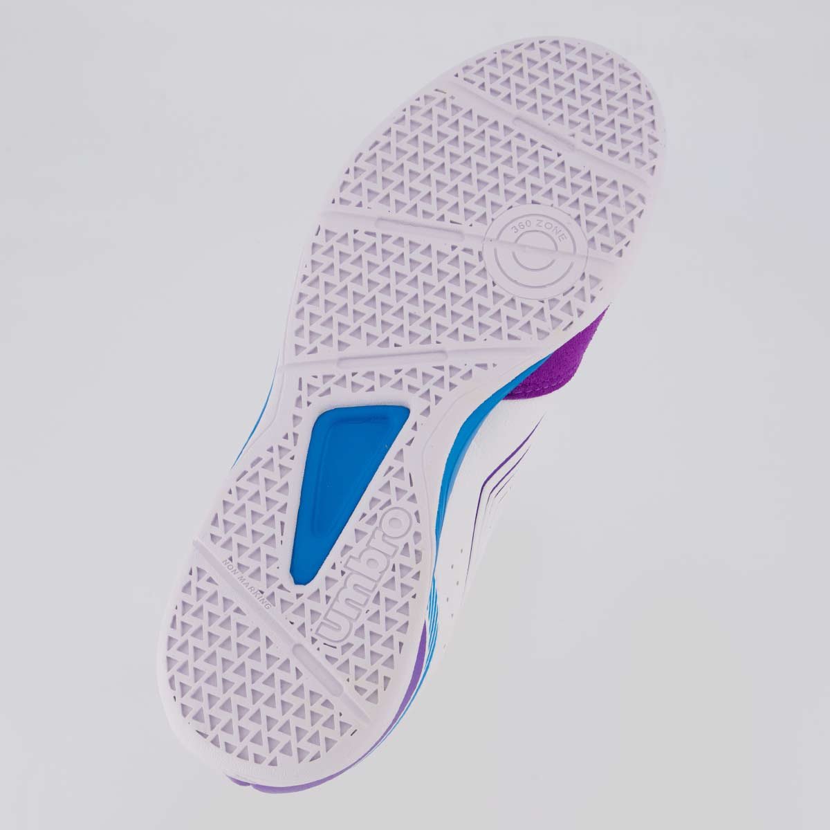Chuteira Umbro X-Comfort Futsal Branca e Roxa Banco/Roxo 5