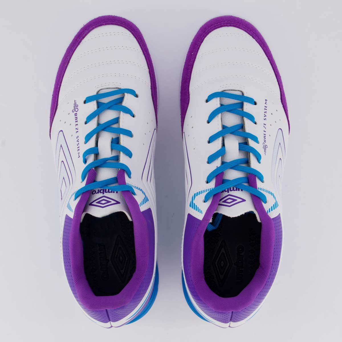 Chuteira Umbro X-Confort Society Branca e Roxa Banco/Roxo 4