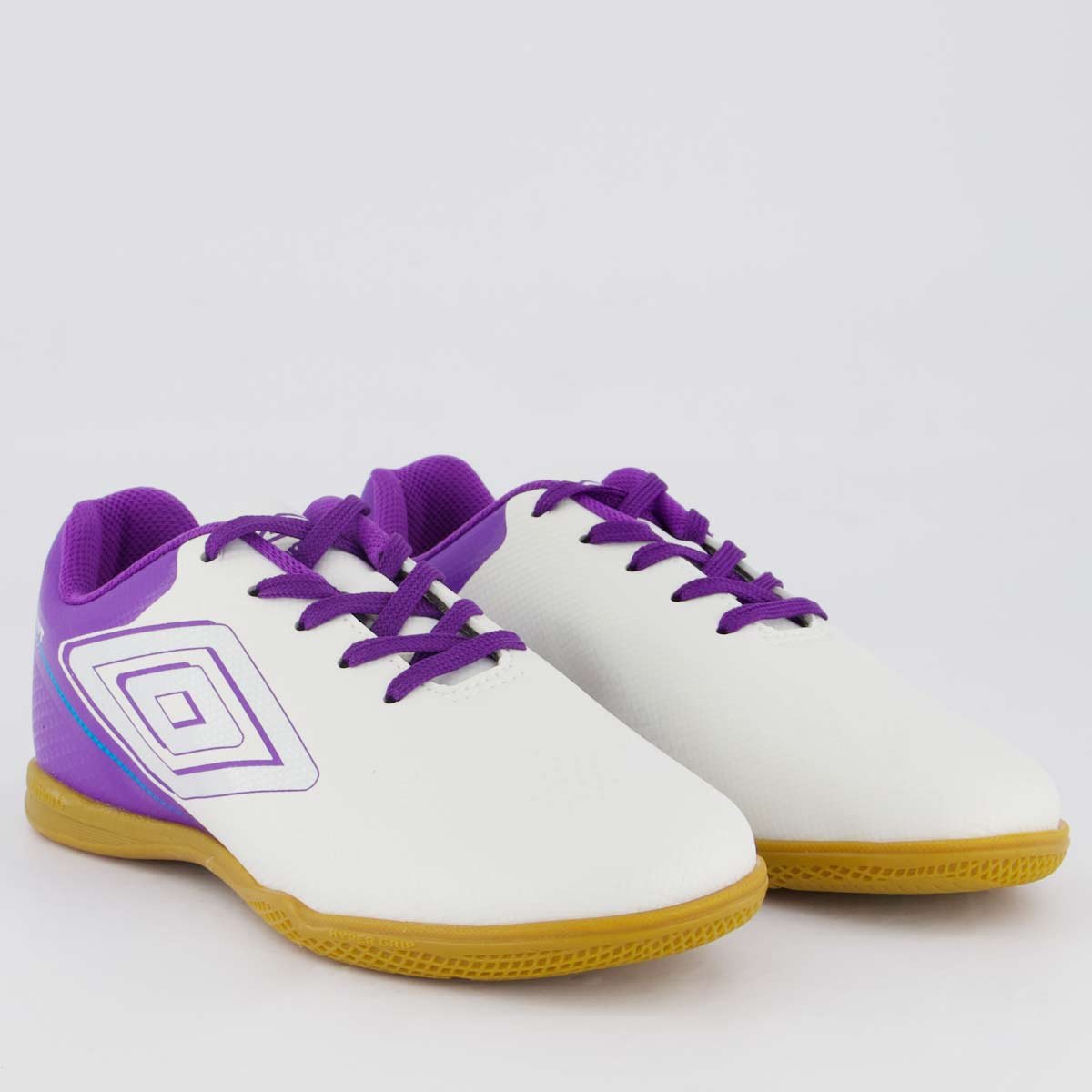 Chuteira Umbro Adamant Top Speed Futsal Juvenil Branca e Roxa Banco/Roxo 2