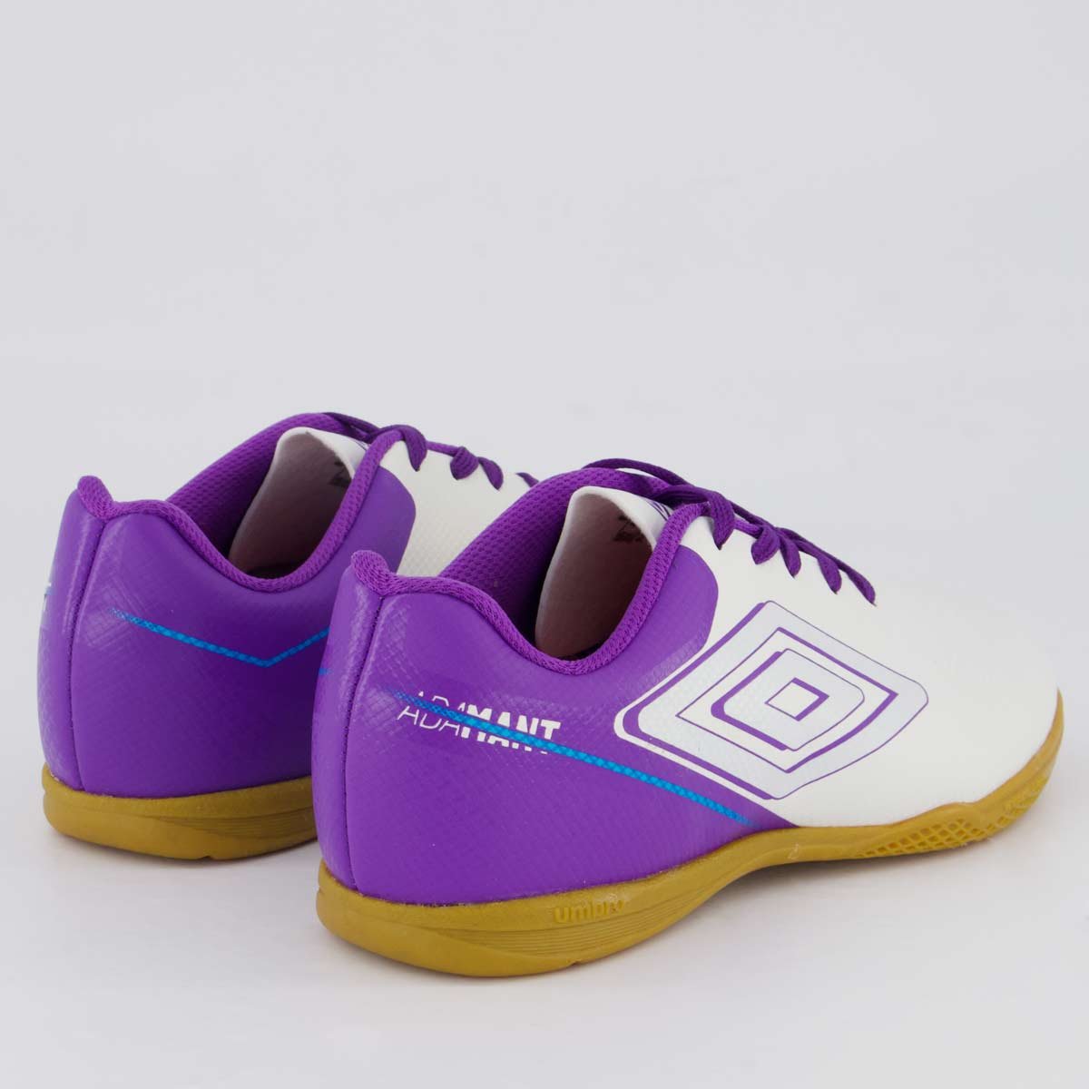 Chuteira Umbro Adamant Top Speed Futsal Juvenil Branca e Roxa Banco/Roxo 3