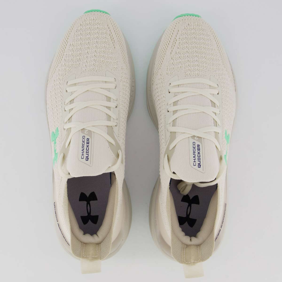 Tênis Under Armour Charged Quicker 2 Bege e Verde Bege/Verde 4