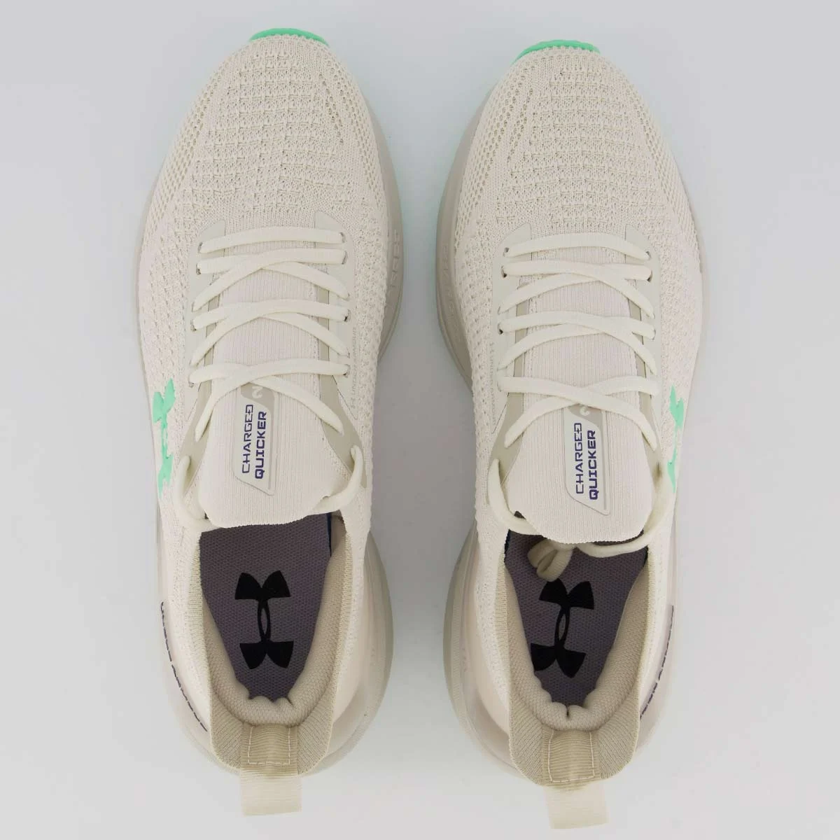 Tênis Under Armour Charged Quicker 2 Bege e Verde Bege/Verde 4