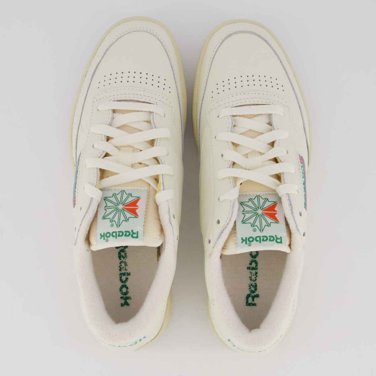 Tênis Reebok Club C 85 Vintage Off White e Verde Off White 4