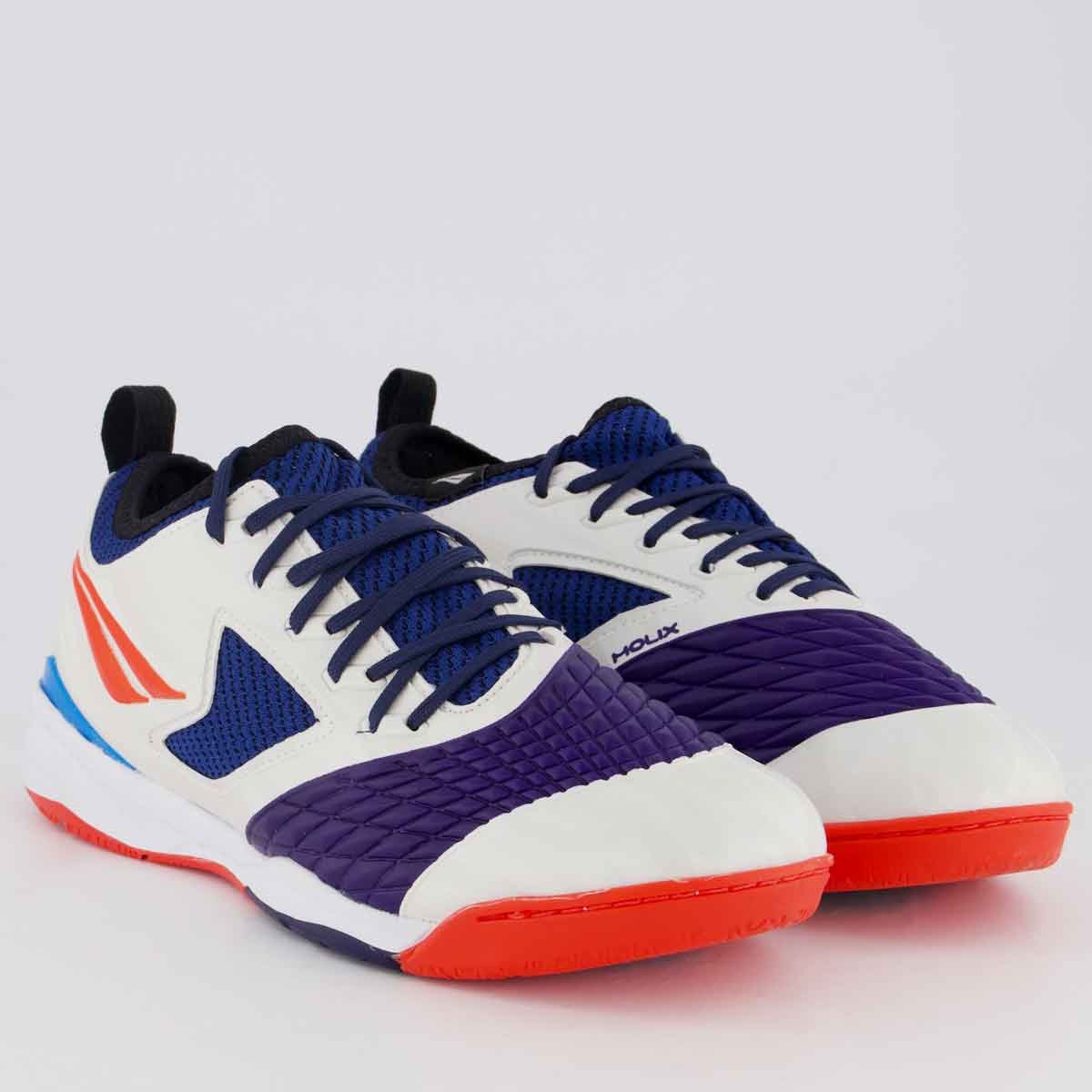 Chuteira Penalty Max 1000 Ecoknit Futsal Branca e Roxa Branco/Roxo 2