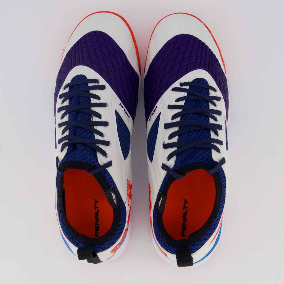 Chuteira Penalty Max 1000 Ecoknit Futsal Branca e Roxa Branco/Roxo 4