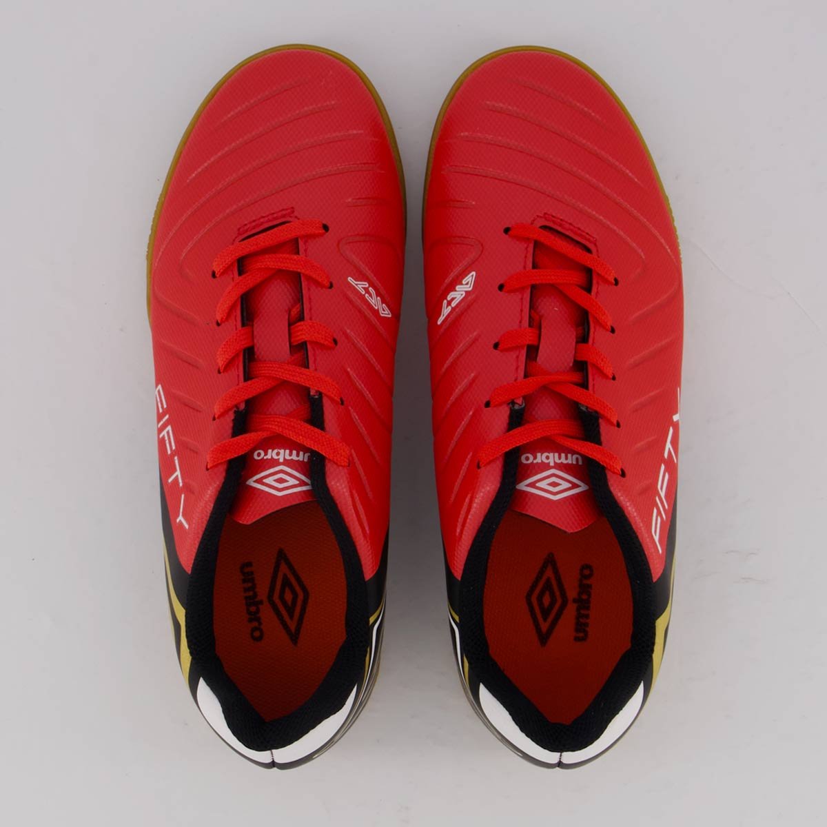 Chuteira Umbro Fifty VI Futsal Juvenil Vermelha e Preta Vermelho/Preto 4