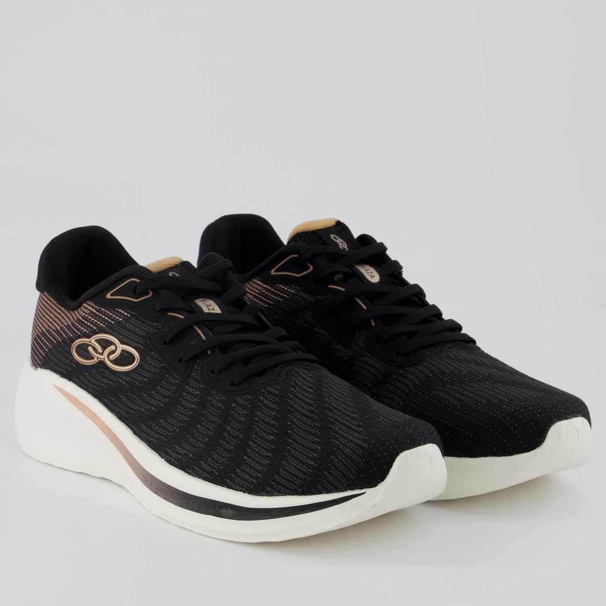 Tênis Olympikus Plaza Feminino Preto e Branco Preto/Bege 2