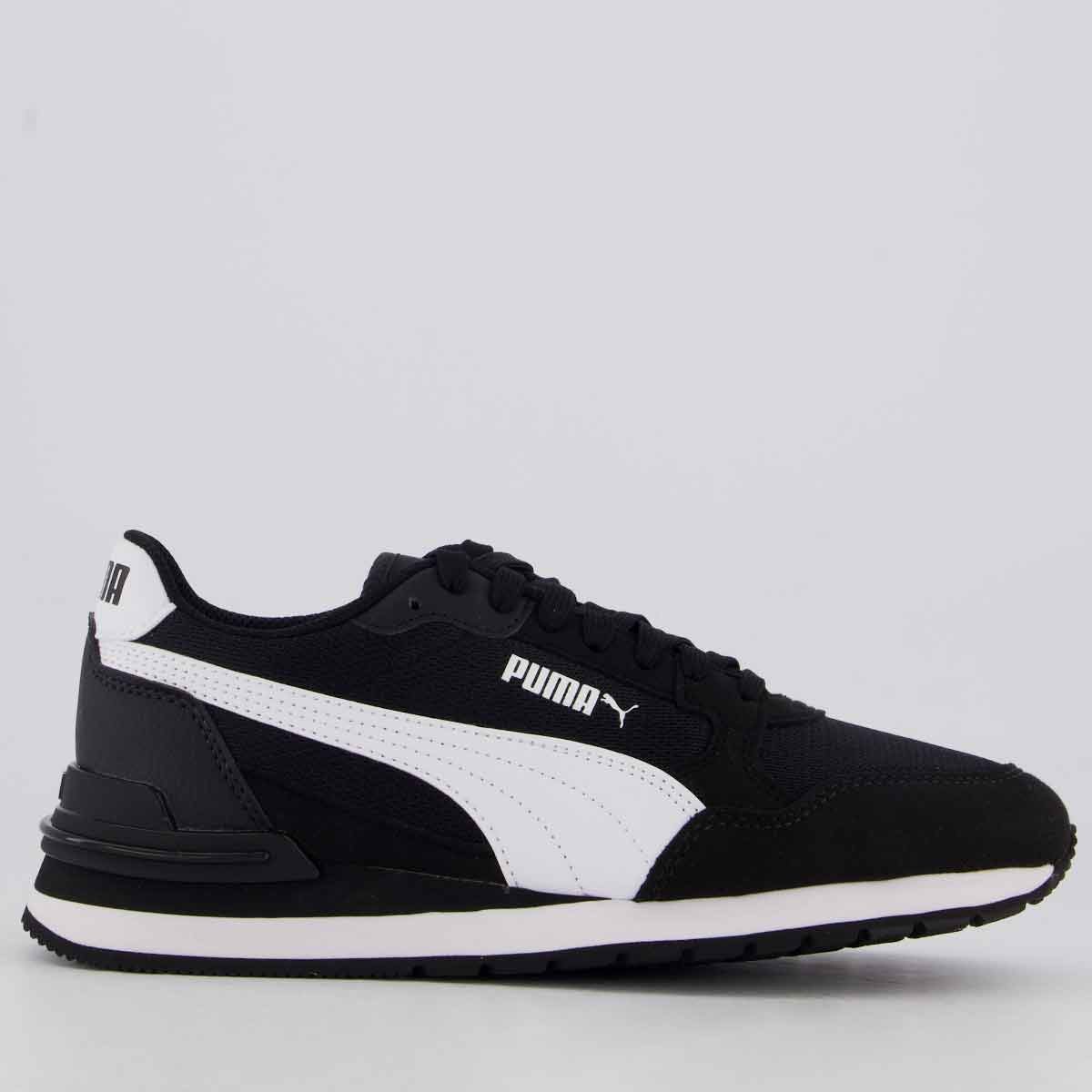 Tênis Puma ST Runner V4 Mesh Juvenil Preto e Branco Preto/Branco 1