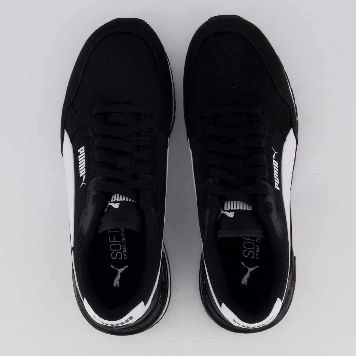 Tênis Puma ST Runner V4 Mesh Juvenil Preto e Branco Preto/Branco 4