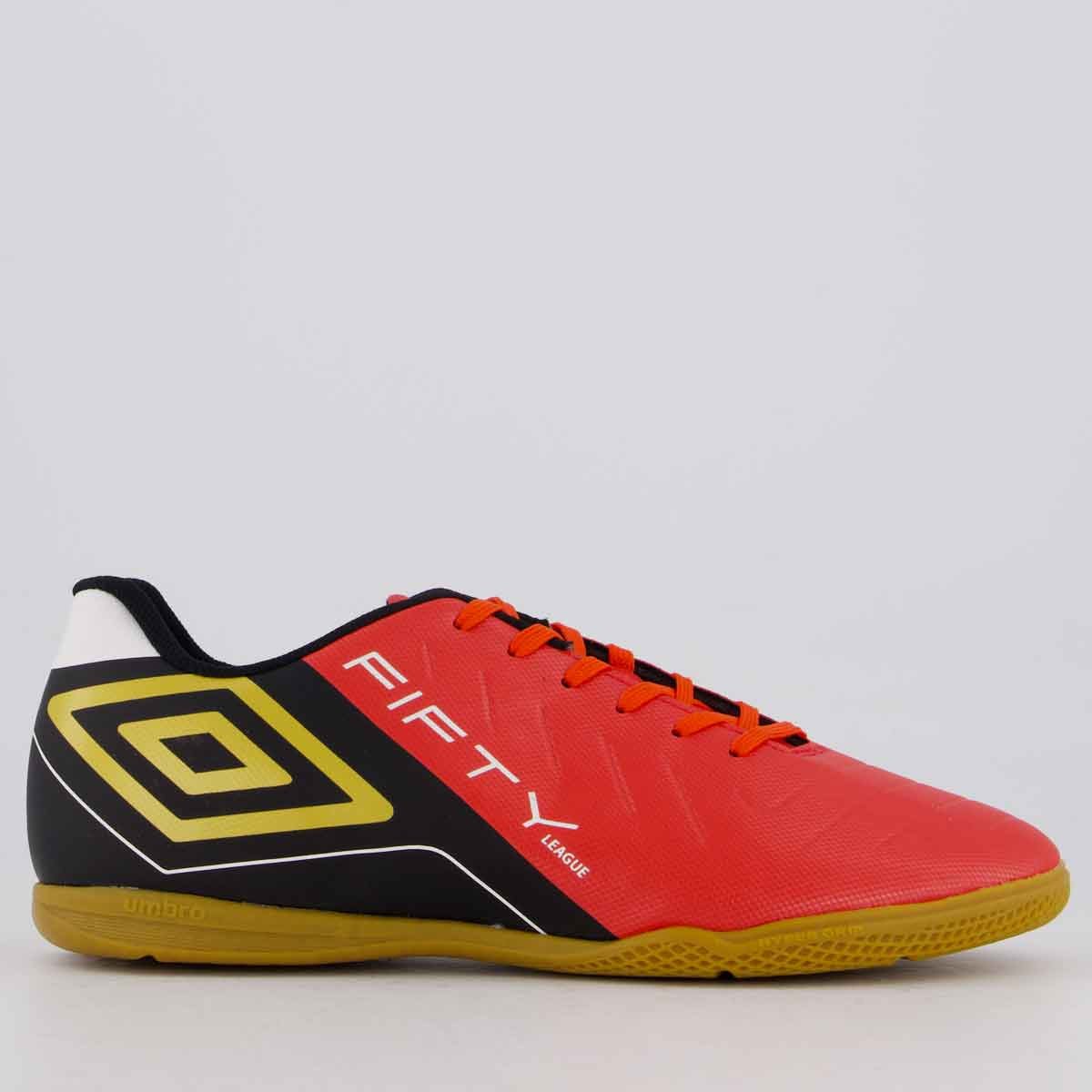 Chuteira Umbro Fifty VI League Futsal Vermalha e Preta