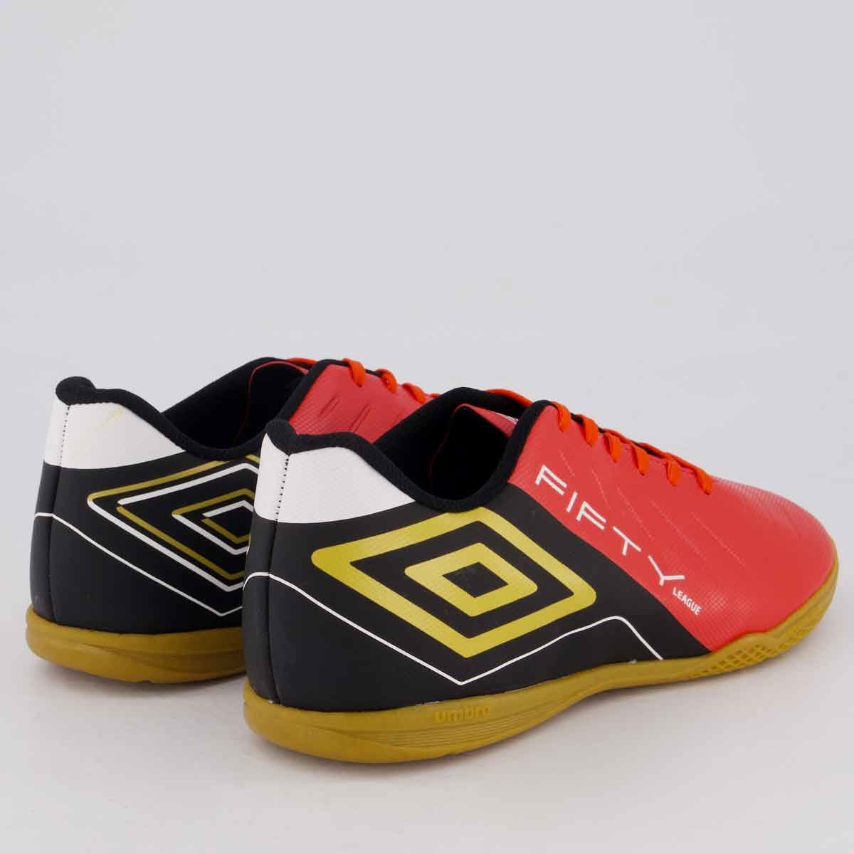 Chuteira Umbro Fifty VI League Futsal Vermalha e Preta Vermelho/Preto 3